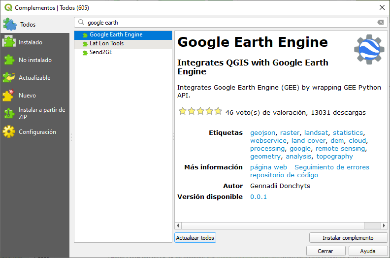 GEE plugin